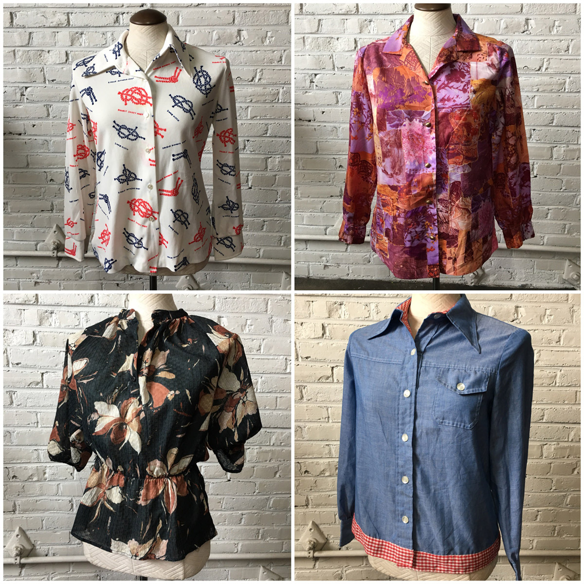1970s women vintage Blouse mix by the bundle Bulk Vintage Clothing